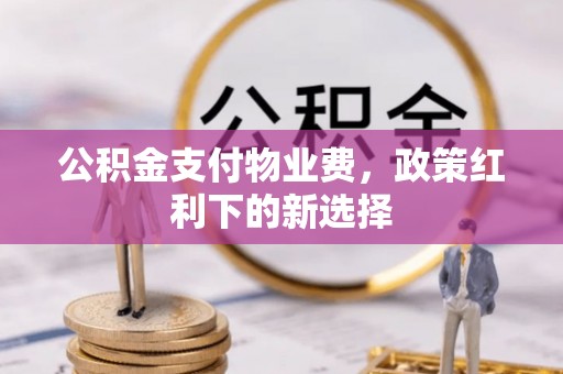 隆昌公积金支付物业费，政策红利下的新选择